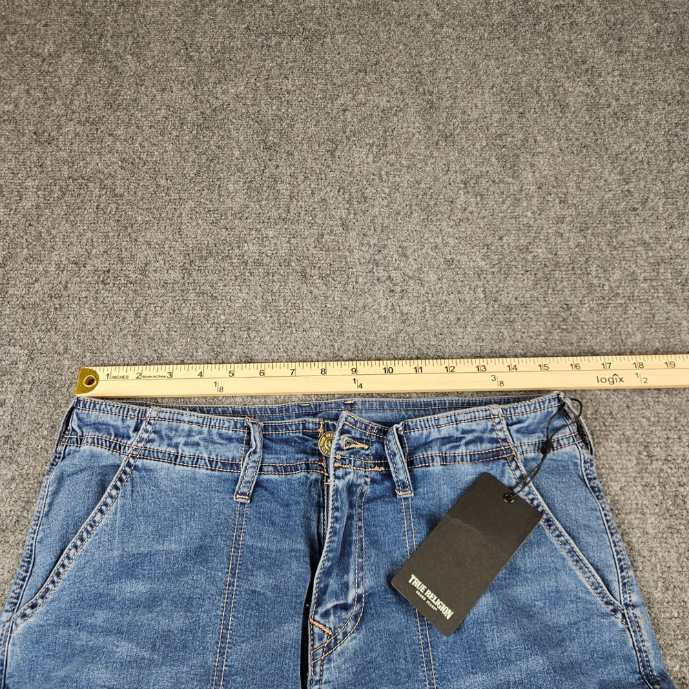 True Religion Denim Cargo SN Straight Jeans Medium Tide Wash 600325R4 Sz 29 NWT - Picture 8 of 14